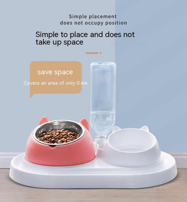 Anti-Spill Elevated Dog Bowls: Stainless Steel Double Feeder