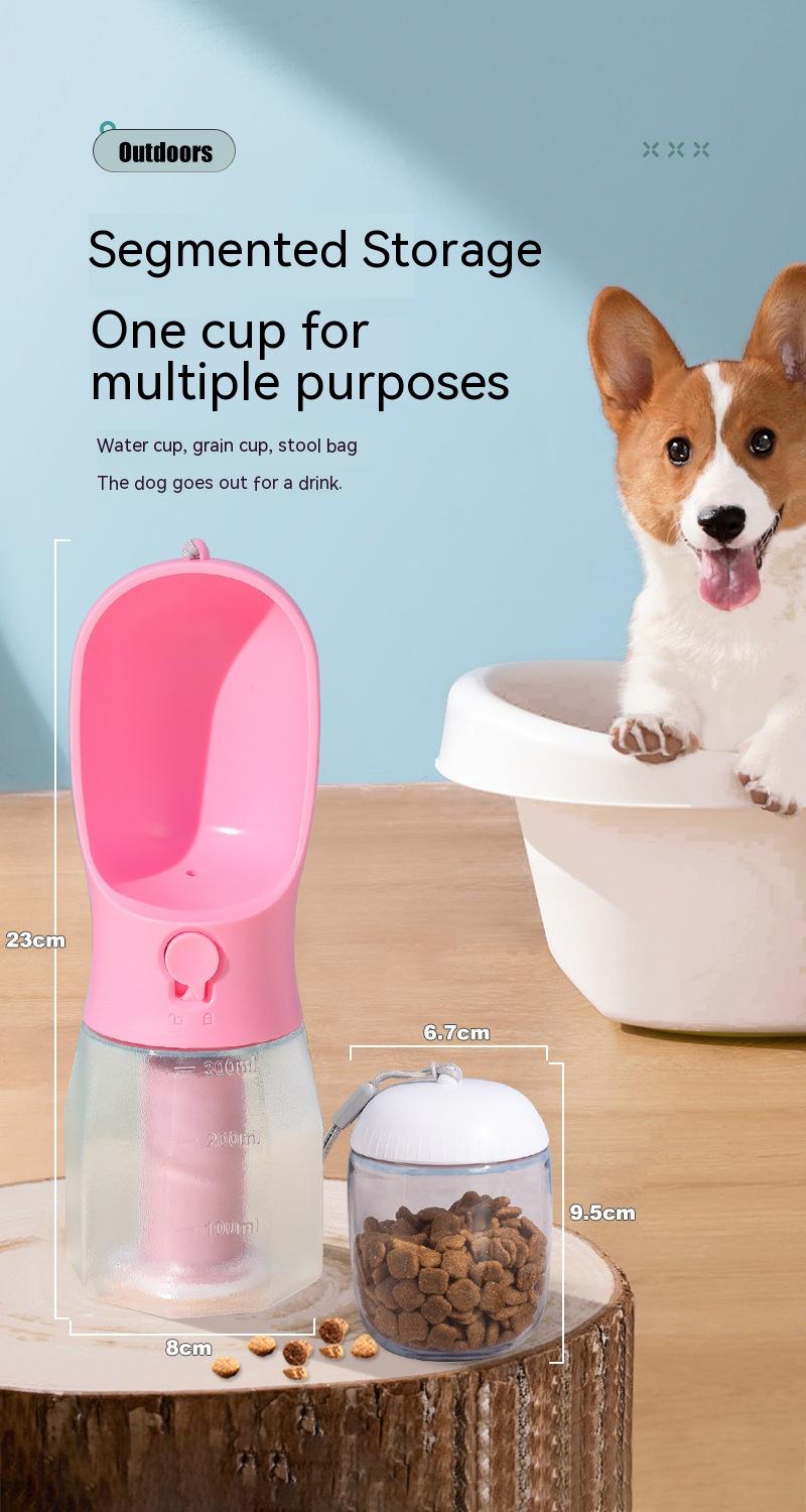 3-in-1 Portable Dog Water Bottle Food & Waste Bag Dispenser