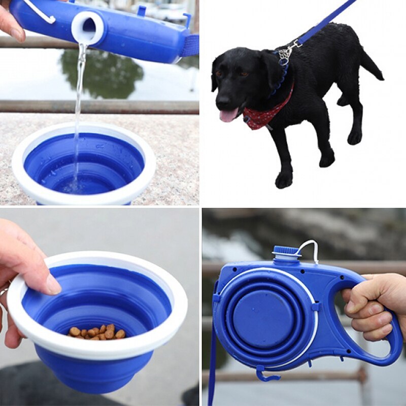 Slow Paws 3-in-1 Portable Pet Travel Leash Kit (Water Bottle, Bowl & Leash) null