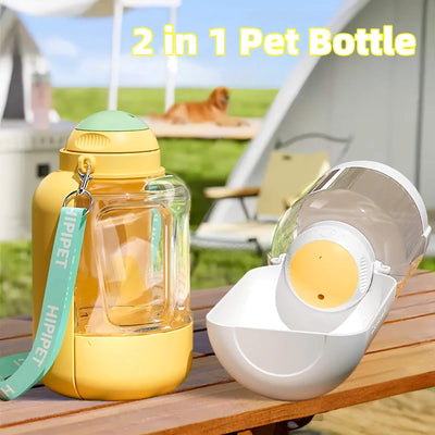 Slow Paws 2-in-1 Large Capacity Pet Travel Bottle (Water & Food) null